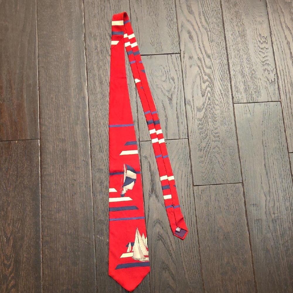 Vintage Chaps Ralph Lauren Red Nautical Men's Tie